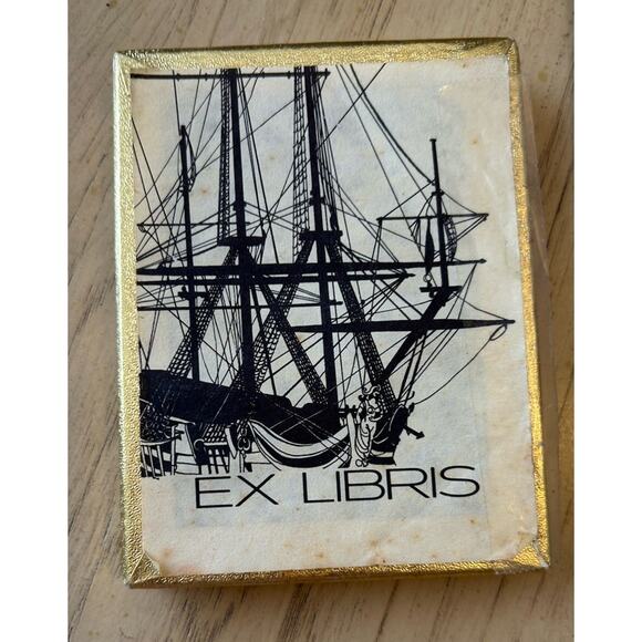 2 Antioch Bookplates Library Stickers (new) & EX LIBRIS sailing ship Boat VTG - Picture 5 of 7